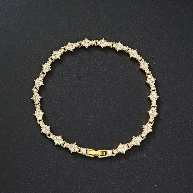Armband FOMALHAUT, Edelstahl, Gold, Zirkonia, Kristall, Herren, Vintage - Bild 1