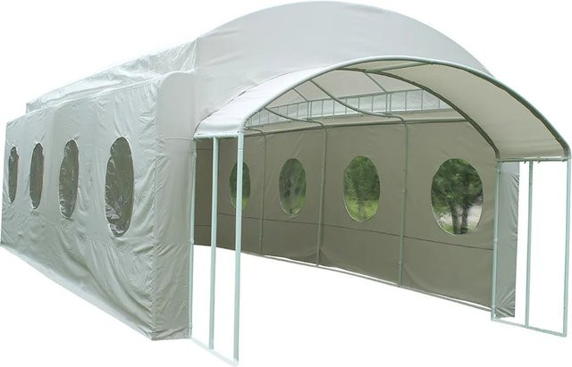Partyzelte Michelle von LECO in Lichtgrau aus Polyester mit Stahlrohr, B/T/H: 400 x 900 x 305 cm - Bild 1
