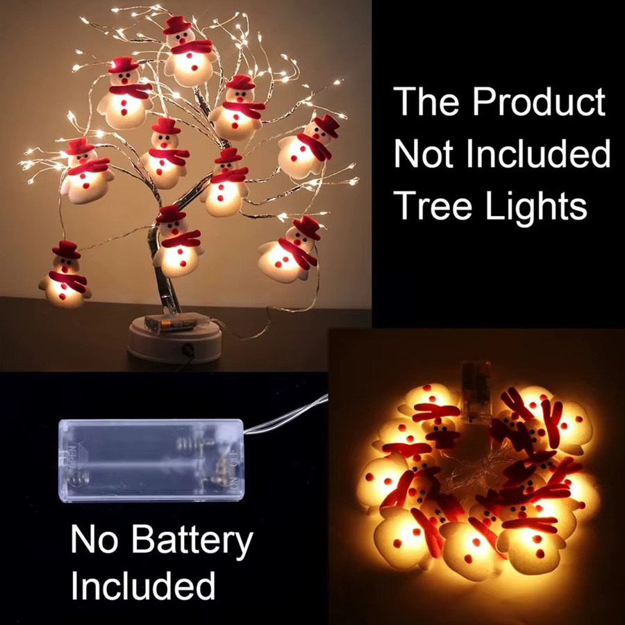 Batteriebetriebene Weihnachts-Lichterkette mit 10 warmweißen LEDs in Schneemann-Optik als Vorhang-Girlande in Weiß - Bild 2