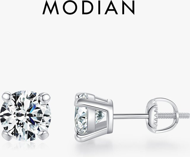 MODIAN D Ohrstecker, 925 Silber, Moissanit, Damen - Bild 1