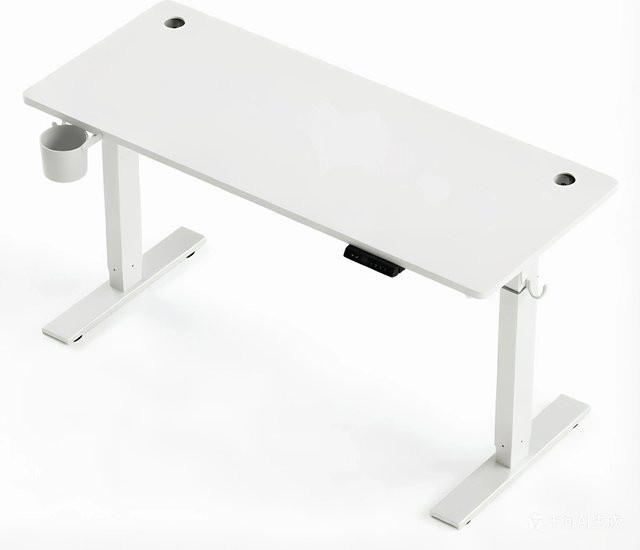 HOMAVO Elektrisch Höhenverstellbarer Schreibtisch mit USB/Typ C Ladestation und Memory Funktion in Weiß, B/T: 140 x 70 cm - Bild 1