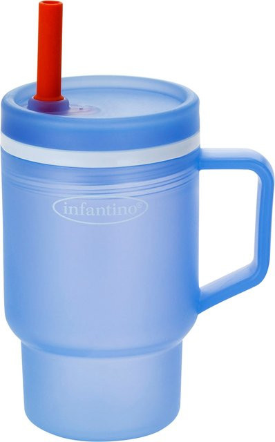 Infantino My 1st Tumbler Trinkflasche mit Strohhalm, Blau, 295 ml - Bild 1