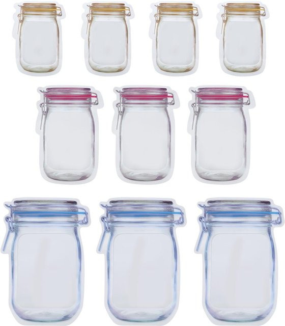 TOMTOP JMS 10er Set transparente wiederverschließbare Aufbewahrungstaschen für Snacks - Bild 1