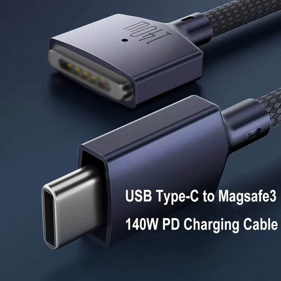 MZX USB Typ C auf MagSafe 3 Magnetisches Ladekabel für MacBook Pro und Air, 140 W, Weiß, Länge: 2 m - Bild 3