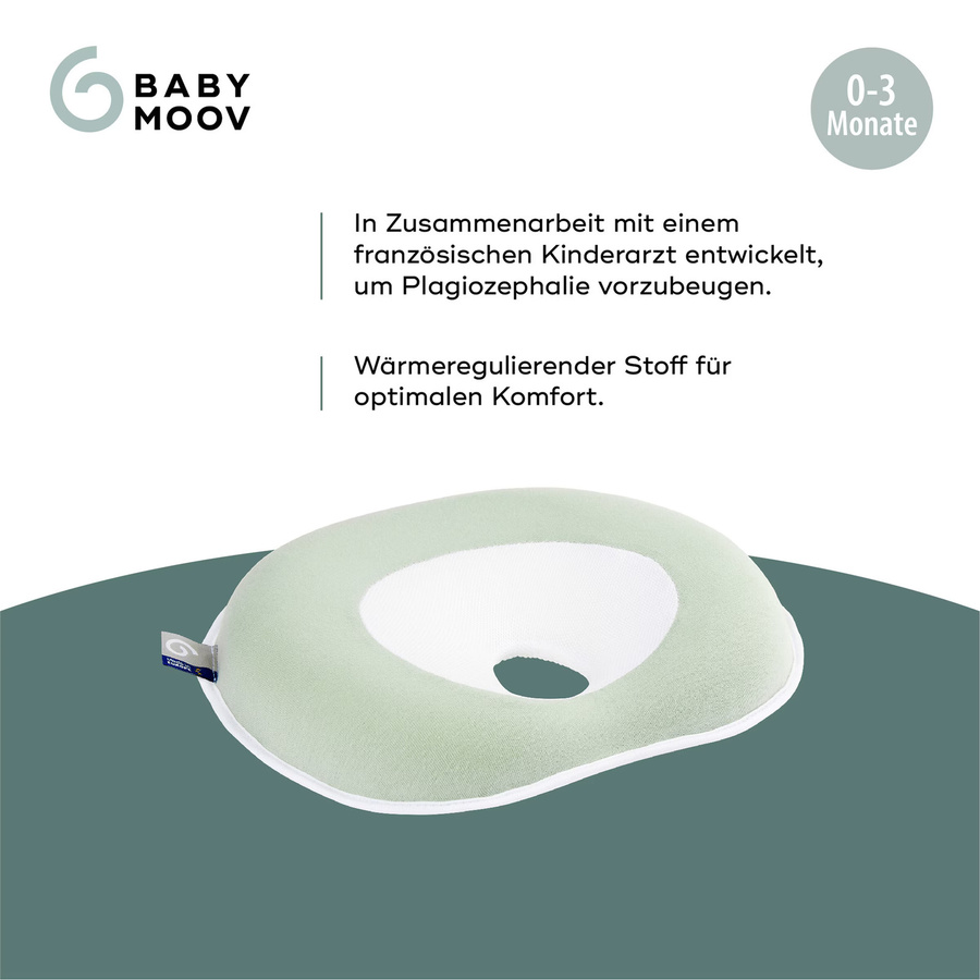 Babymoov Kopfkissen Cosyhead für Babys in Grün-Weiß, atmungsaktiv und klimaregulierend aus Baumwolle und Lyocell - Bild 2