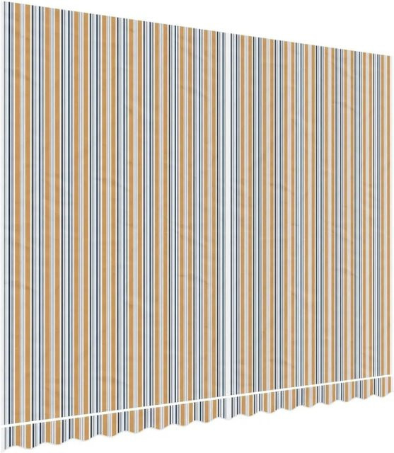 vidaXL Markisenbespannung aus Polyester, Blau-orange Mehrfarbig Gestreift, B x H: 4 x 3 m - Bild 1