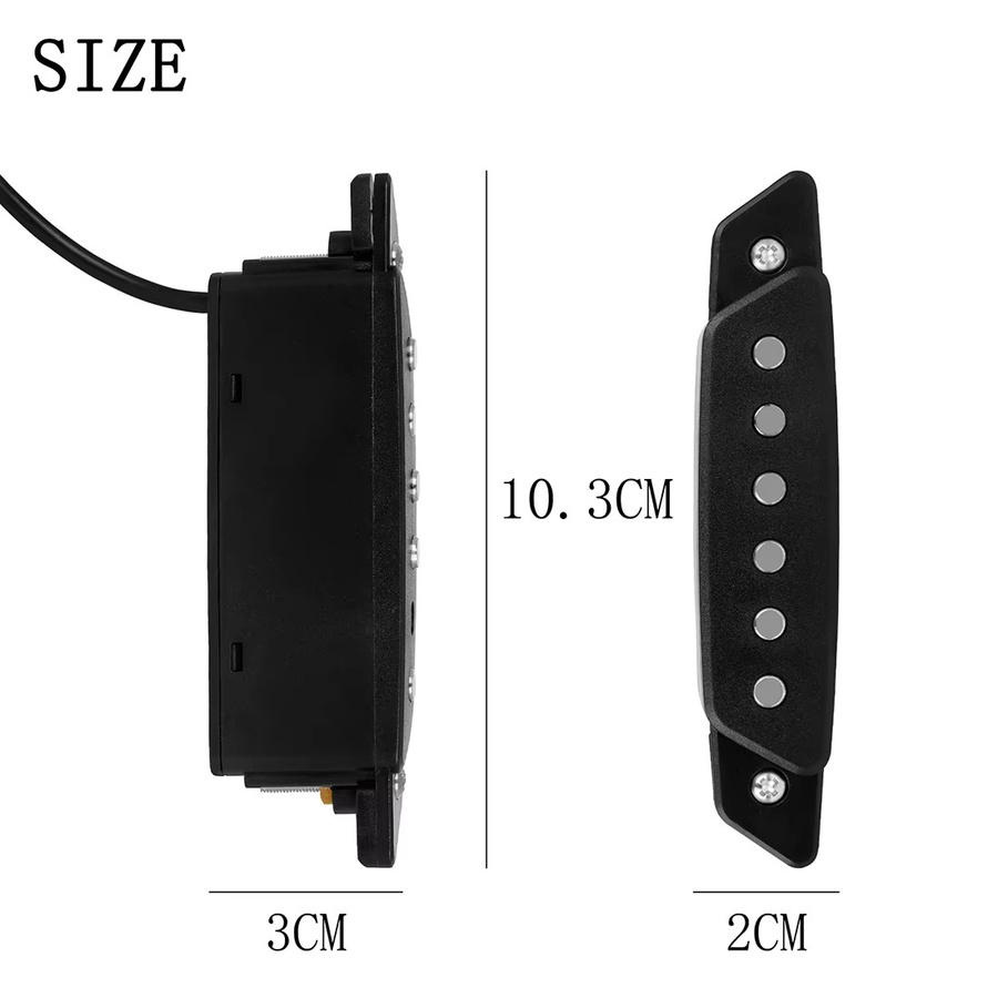 IRIN Magnetischer Gitarren-Schallloch-Tonabnehmer für klassische Akustikgitarren in Schwarz inklusive Verbindungsdraht und Schraubendreher - Bild 4