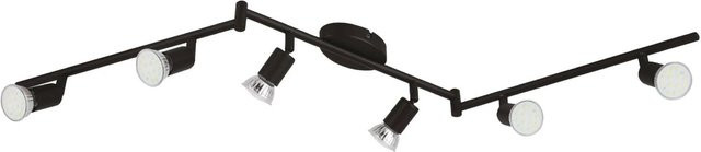 Eglo Spot Buzz 6-flammige LED-Deckenleuchte in Schwarz, B/T/H: 105 x 6,5 cm - Bild 1