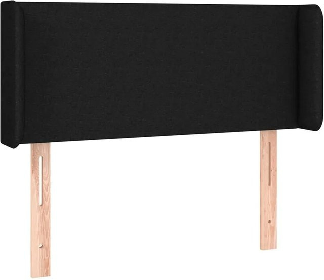 vidaXL LED Kopfteil in Schwarz mit integrierter Beleuchtung und USB-Ladeanschluss, Stoff, B: 103 cm, T: 16 cm, H: 78-88 cm - Bild 1