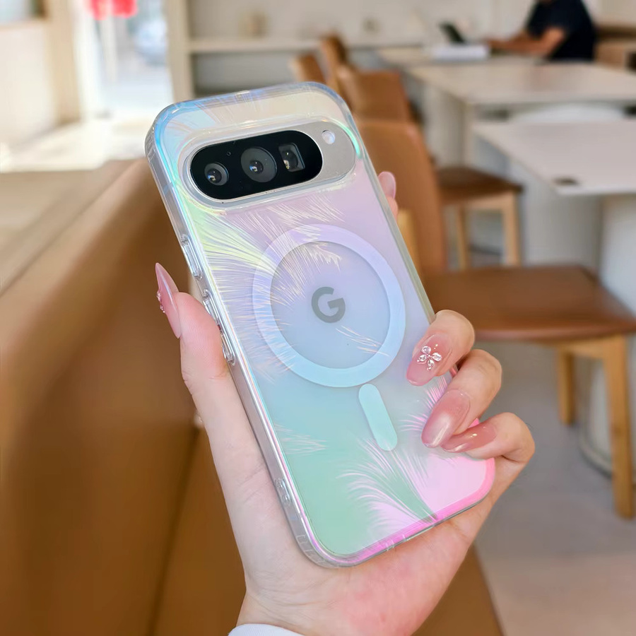 Luxuriöse Laser-Farbverlauf-Hülle für Google Pixel 10A, Pixel 9 Pro XL und Pixel 9A in Multicolour mit Magnetladung und stoßfestem Schutzrahmen - Bild 1