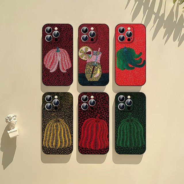 Yayoi Kusama Pumpkin Handyhülle Schwarz für iPhone 17, 16, 15, 14, 13, 11 Pro Max, Plus, X, XR, XS Max und Mini - Bild 1