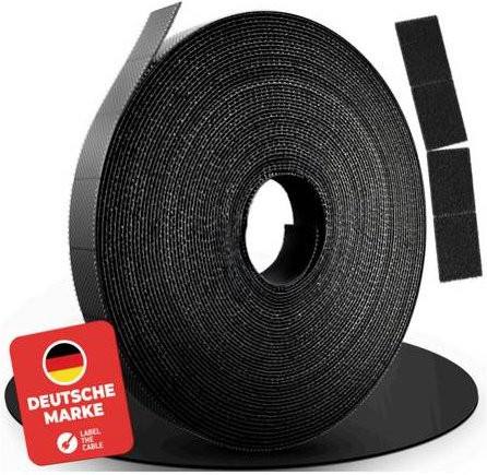 Label the Cable LTC RIP STRAPS Klettband Schwarz, Länge: 10 m, Breite: 1,5 cm - Bild 1