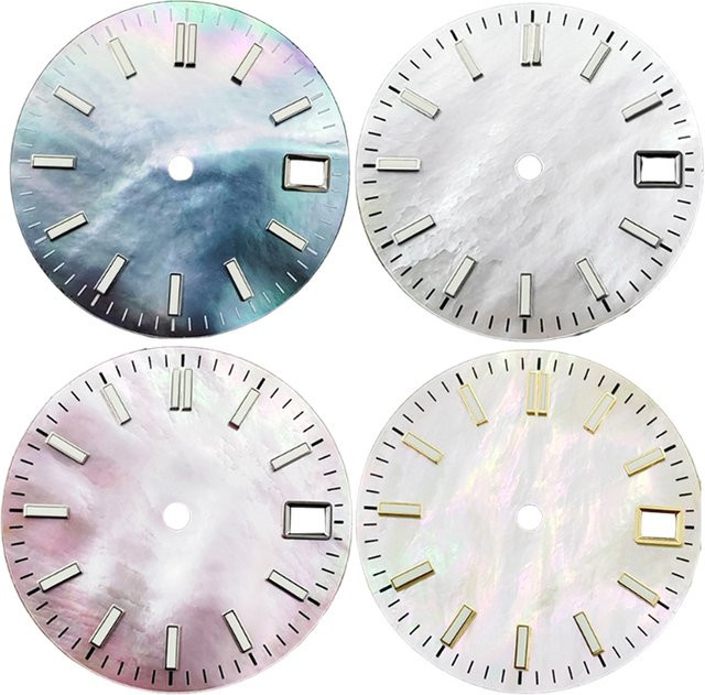 miuksi Uhrenwerkteile Automatik, Zifferblatt grün, 28,5 mm, Silber, Unisex - Bild 1