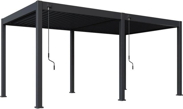 Weide Classic Pavillon Pergola aus Aluminium und Stahl in Anthrazit mit integrierter Regenrinne, B: 530 cm, T: 300 cm, H: 255 cm - Bild 1