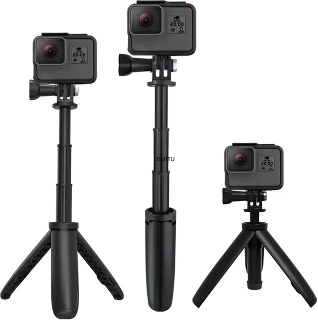 Tragbares Mini Vlog Stativ für GoPro und Action Kameras in Schwarz - Bild 1