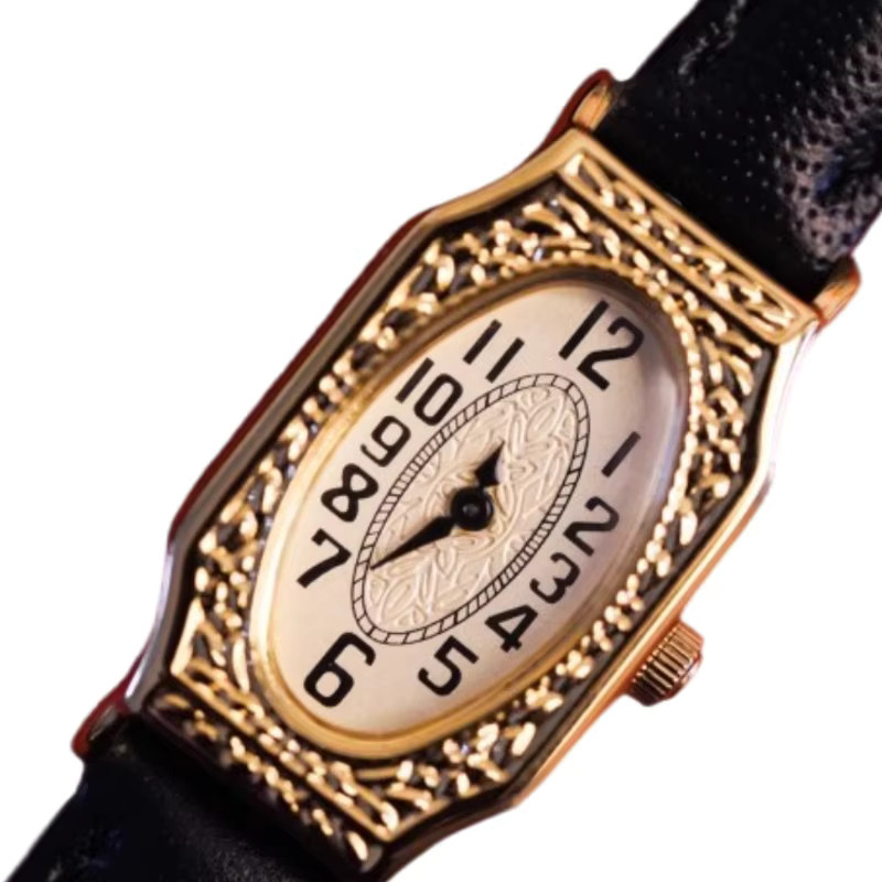 Home Idea Armbanduhr, Quarz, Leder, Gold, Damen - Bild 4
