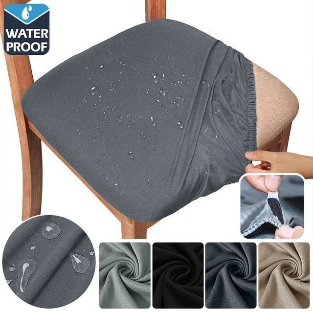 Leorate Wasserdichter Stuhlsitzbezug aus atmungsaktivem Stretch-Stoff, kühlend und waschbar, 4/6er Set - Bild 1