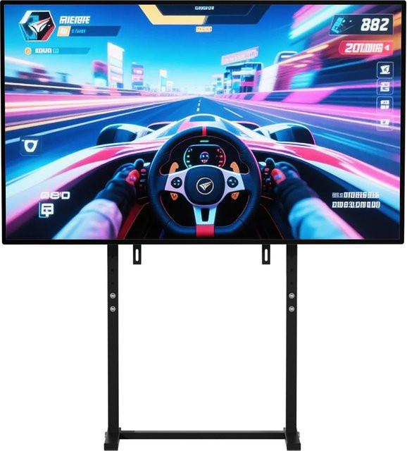 UNHO Mobiler TV-Ständer in Schwarz, höhenverstellbarer TV-Rollwagen für 32-85 Zoll LED-LCD-Bildschirme, VESA-Standard 600 x 400 mm, bohrfreie Installation - Bild 1