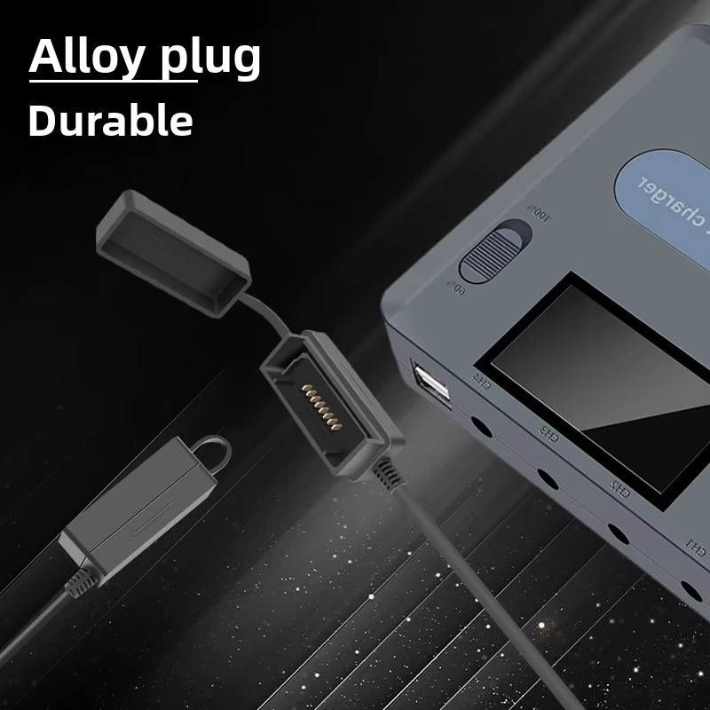 YX 6-in-1 Schnelllade-Hub für DJI Mavic 3, 3 Pro und Classic mit intelligenter Digitalanzeige in Grau - Bild 3