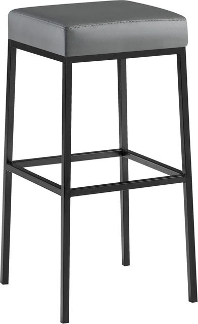 DELUKE Barhocker BIDAN Barstuhl aus Kunstleder in Grau B/T/H: 37 x 37 x 78 cm - Bild 1