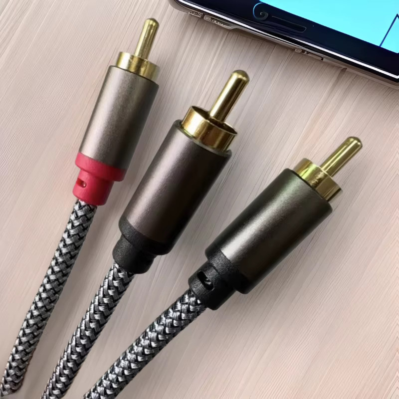 RCA-Splitter-Audiokabel Adapterkabel 1 auf 2 Stecker auf Buchse für TV, CD, DVD, Subwoofer, Verstärker und Lautsprecher - Bild 2