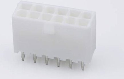 Molex Einbau-Buchsenleiste Standard in Weiß mit Goldkontakten, 12 Polzahl, Rastermaß: 4.20 mm - Bild 1