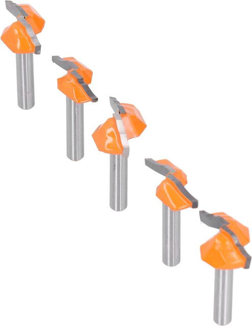 Koogeelife Fräsmesser Set 5 Stück, Gelb/Orange, Schaft 6 mm, Stahl, für Schranktüren und Holzbearbeitung - Bild 1