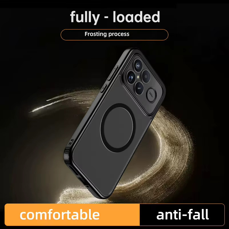 Transparente magnetische Schutzhülle für Xiaomi POCO F8 Ultra F7 Pro M8 X8 Pro, stoßfest und schlank, in Schwarz oder Grau - Bild 1