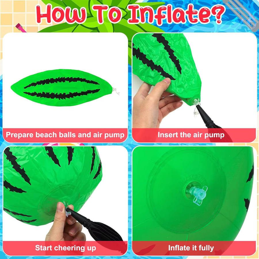 GSF Aufblasbare Wassermelonen-Strandbälle, Outdoor-Sommer-Wasserspielzeug - Bild 5