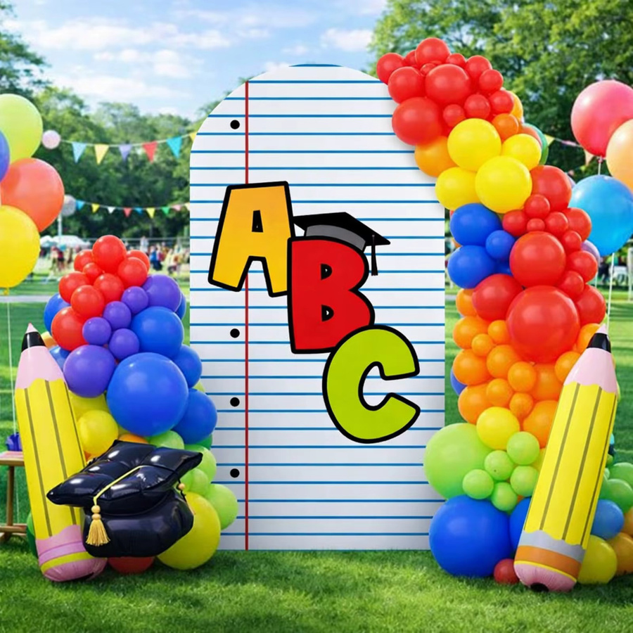 Notizbuch mit ABC-Motiv für den Schulanfang und Kindergarten, liniertes Papier, mehrfarbig und grau - Bild 2