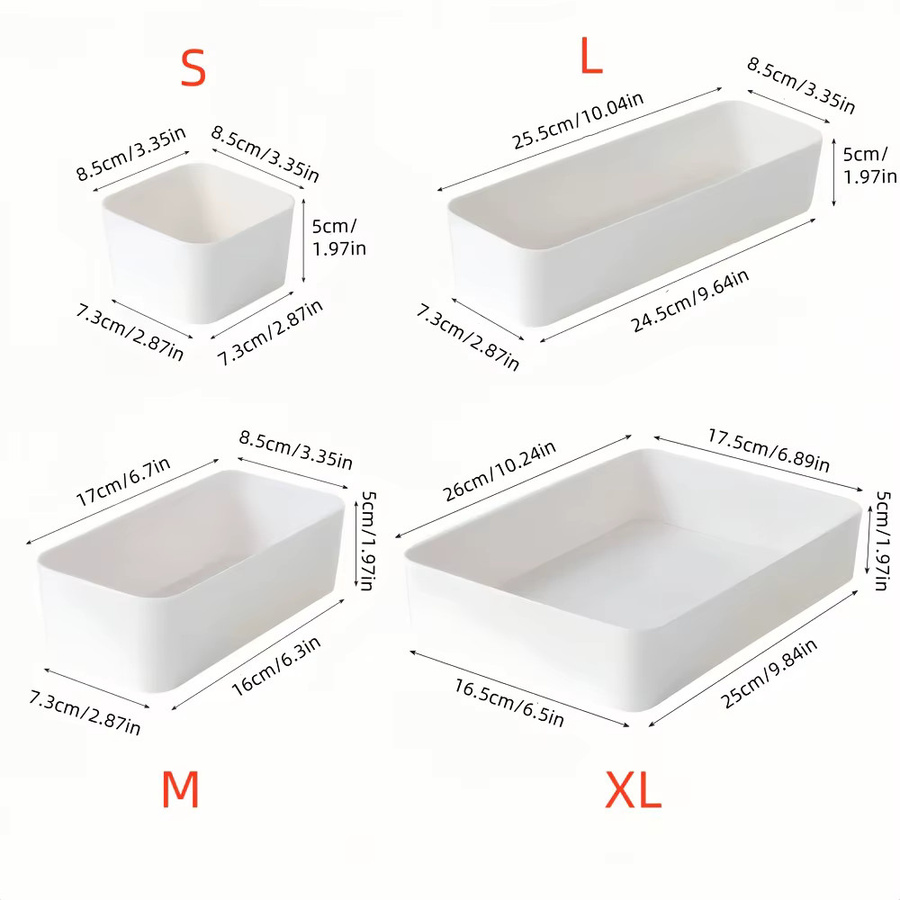 Untior Organizer Box Set aus Kunststoff, 7-teiliges Set für Schmuck, Make-up und Kleinigkeiten, Farbe: Weiß - Bild 2