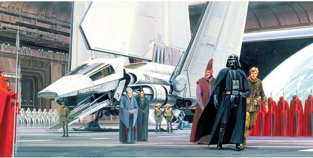 Komar Fototapete Vlies Star Wars Classic Death Star Shuttle Dock, Multicolor, Breite: 500 cm, Höhe: 250 cm - Bild 1