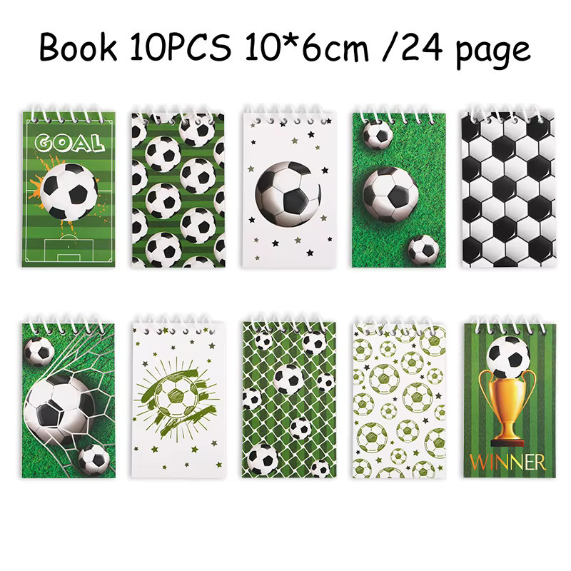 ZQNYCY 20-teiliges Fußball-Stift- und Notizbuch-Set für Kinder in Mehrfarbig mit Softcover und Blanko-Seiten - Bild 3