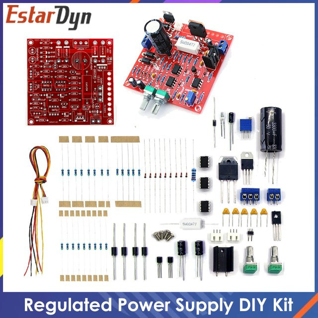 Estardyn DC-geregeltes Netzteil-Set in Rot mit 0–30 V, 2 mA–3 A und 0–100 V Voltmeter sowie stufenlos einstellbarem Strombegrenzungsschutz - Bild 1