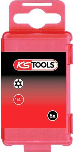 KS Tools TORSIONpower TX-Bit TB 27 mit Bohrung, 5er Pack, Spezialstahl, rot - Bild 1
