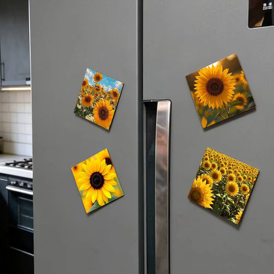 Sonnenblumen-Kühlschrankmagnet in Gelb als kreative florale Dekoration für deine Küche und dein Zuhause - Bild 3