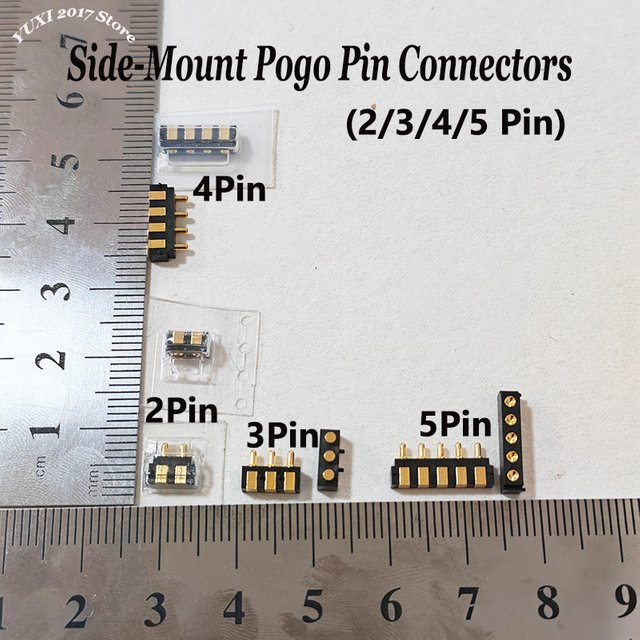 YuXi Horizontaler SMT-Pogo-Pin-Steckverbinder als federbelasteter Ladekontakt für elektronische Geräte in 2, 3, 4 oder 5 Pin Ausführung - Bild 1