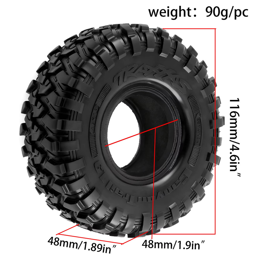 Axial RC Gummifelsenreifen für 1:10 RC Rock Crawler SCX10, Zubehör - Bild 2