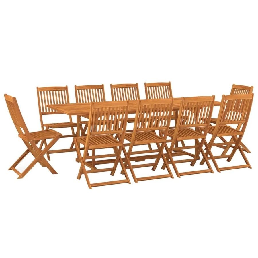 vidaXL Garten-Essgruppe Modell 6 aus Akazien-Massivholz, 11-teilig, braun, geölt - Bild 2