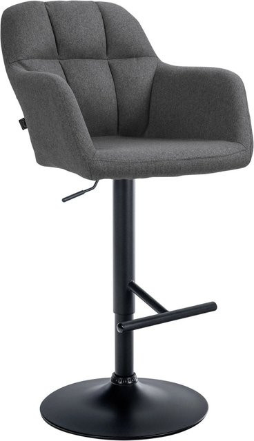 DELUKE Barhocker TUBEL höhenverstellbarer Barstuhl mit Lehne und 360 Grad Drehbarkeit in Dunkelgrau und Schwarz, B/T/H: 57 x 59 x 97 cm - Bild 1