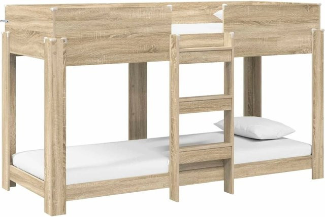 vidaXL Etagenbett für Kinder aus Holzwerkstoff in Sonoma-Eiche, B/T/H: 190 x 75 x 117 cm - Bild 1