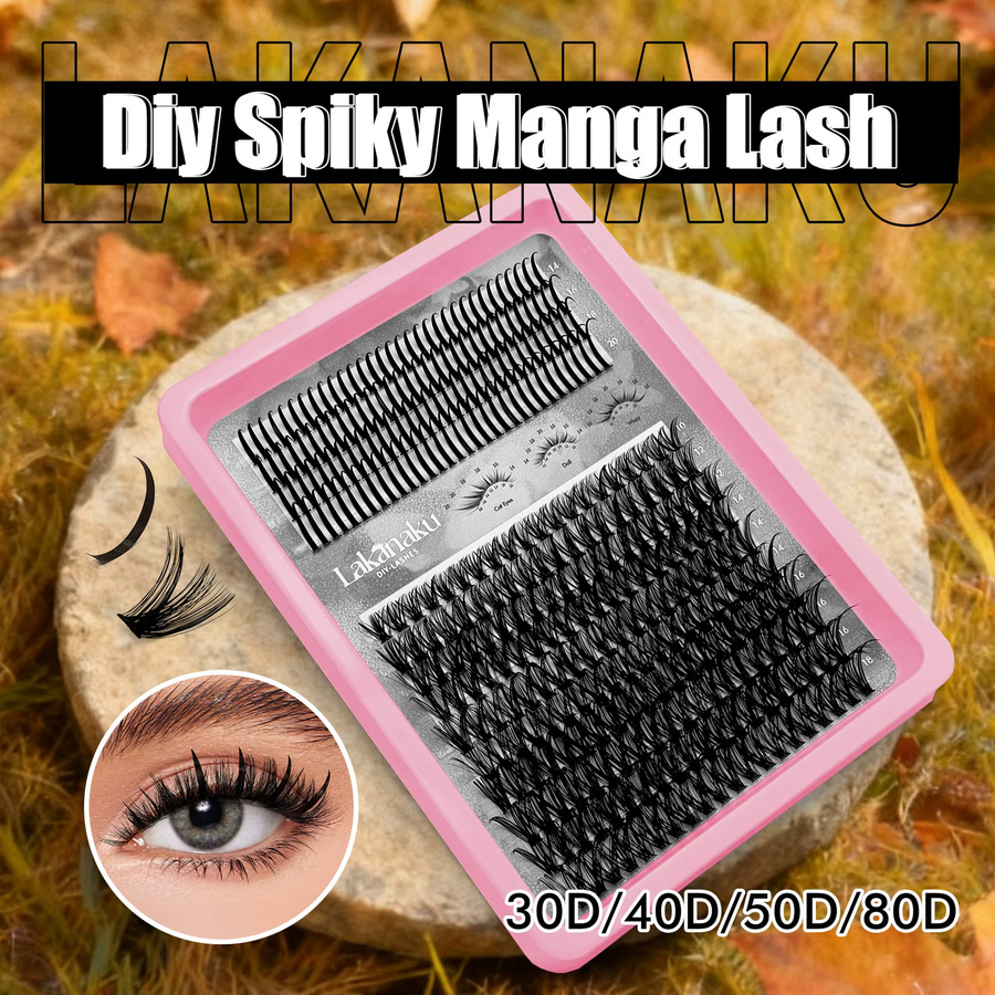 LAKANAKU Wimpernverlängerung Kit, D Curl, Cluster Wimpern - Bild 6