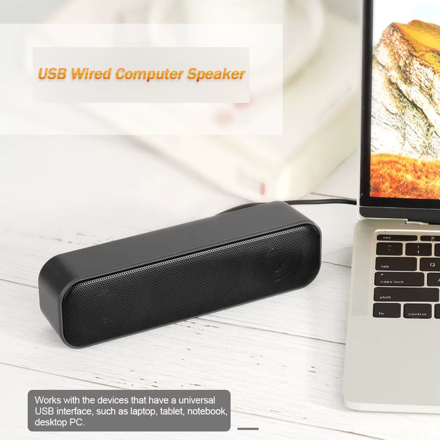 Tragbare Soundbar von AyeBeau in Schwarz mit USB-Anschluss für Computer, TV, PC und Laptop - Bild 5