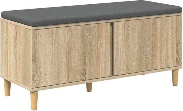 vidaXL Flurbank mit Kissen und Schuhregal in Sonoma-Eiche, B/T/H: 100 x 38 x 46 cm - Bild 1