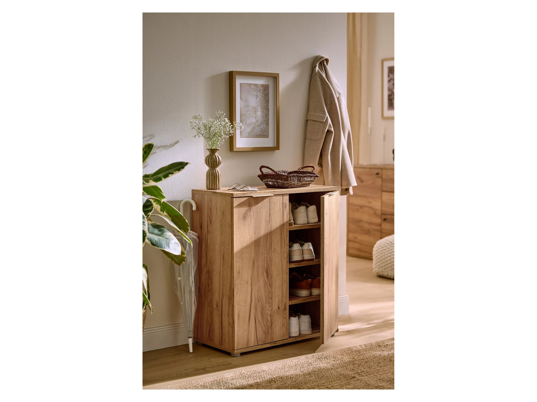 LIVARNO Schuhschrank Verona in Eiche Optik, Braun, B/H/T: 70 x 80 x 35 cm - Bild 2