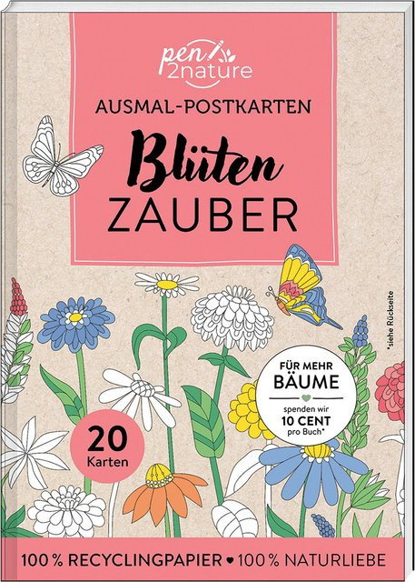 Ausmal-Postkarten Blütenzauber von Naumann & Göbel in Multicolor - Bild 1