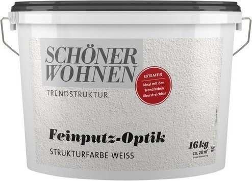 Schöner Wohnen Strukturfarbe Trendstruktur in Putz-Optik, Weiß, Matt, Wasserbasiert - Bild 1