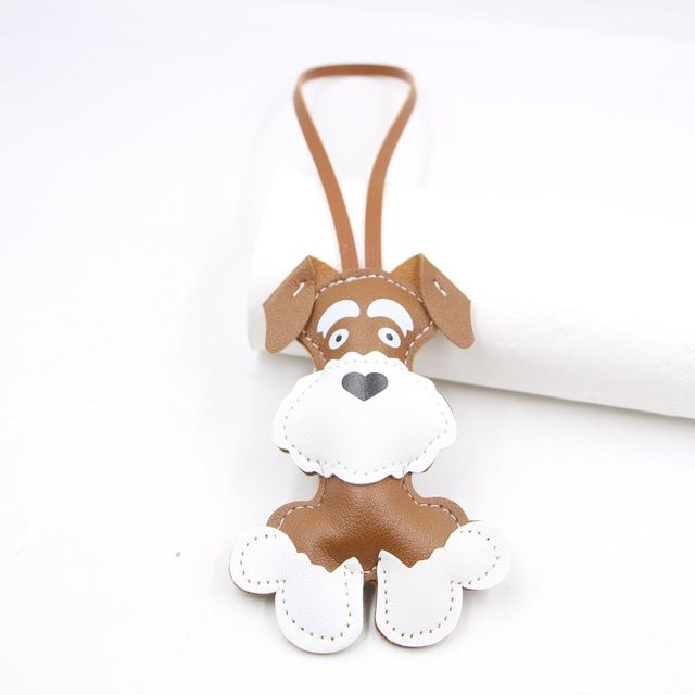 Anhänger Schnauzer Leder, weiß, Damen - Bild 1