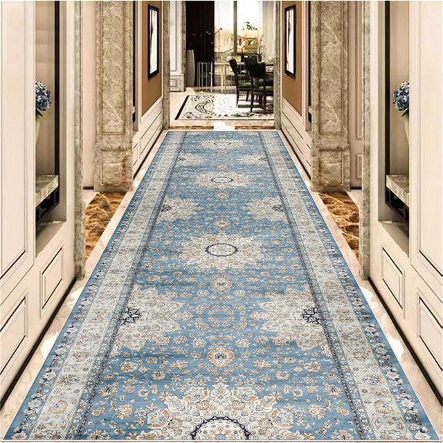 Karpetti Flurteppich mit floralem Design in Blau, rutschfester Heimläufer aus Polyester, B/T: 160 x 200 cm - Bild 1