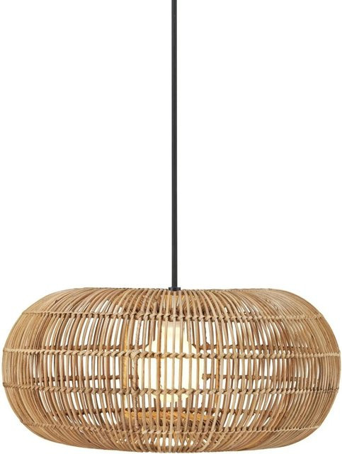 PR Home Zuri Außenleuchte aus Rattan in Beige, Hängeleuchte für Garten und Terrasse, B/T/H: 23 x 23 x 51 cm - Bild 1
